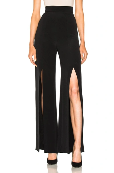 Shop Cushnie Et Ochs Crepe High Waisted Front Slit Pants In Black