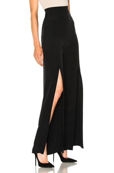 Shop Cushnie Et Ochs Crepe High Waisted Front Slit Pants In Black