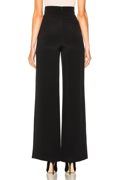 Shop Cushnie Et Ochs Crepe High Waisted Front Slit Pants In Black