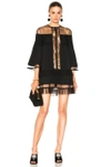 ZUHAIR MURAD ZUHAIR MURAD GEORGETTE AND LACE DRESS IN BLACK,RDRS17 446 DS 00