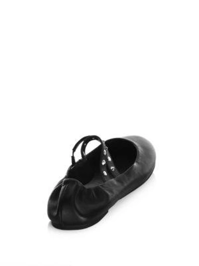Shop Rebecca Minkoff Lori Leather Ballet Flats In Black