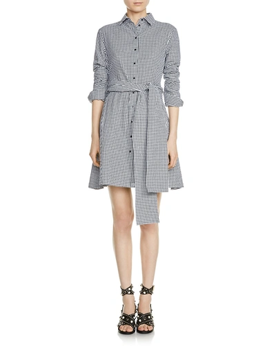 Maje Richy Belted Shirt Dress In Print