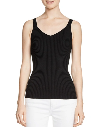 Maje Marco Knit Tank Top In Black