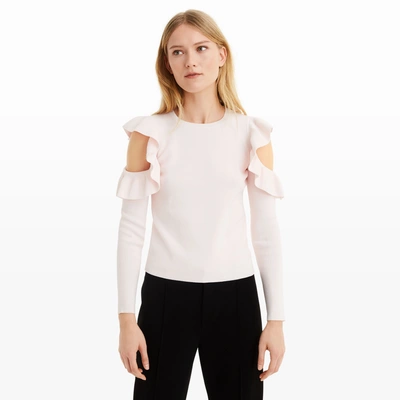 Club Monaco Colema Cold Shoulder Sweater In Pale Pink