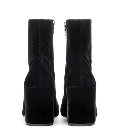 Shop Dries Van Noten Velvet Ankle Boots In Black