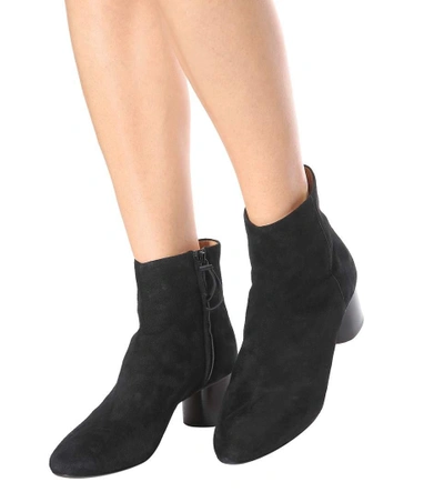 Shop Isabel Marant Danay Suede Ankle Boots In Llack