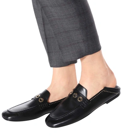 Shop Isabel Marant Fosten Leather Loafers In Llack