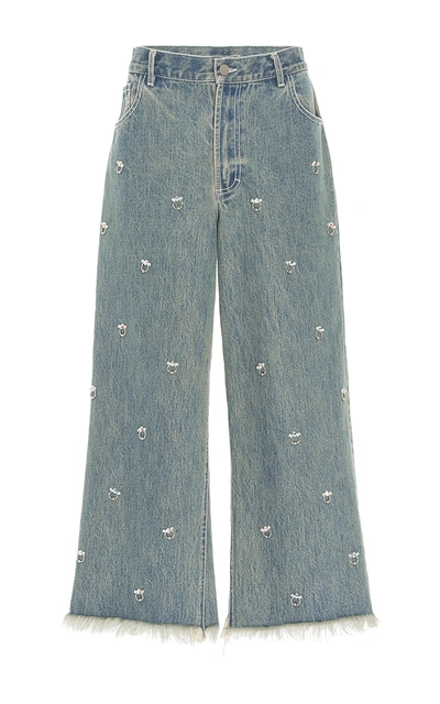 Sandy Liang Ghost Blueberry Wide Leg Jeans