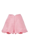 PAPER LONDON Pink Scalloped High Waist Shorts