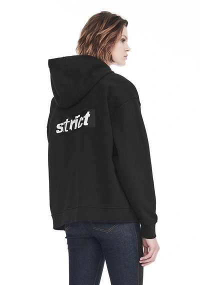 Shop Alexander Wang Exclusive Oversized Hoodie With Strict Patch In Black