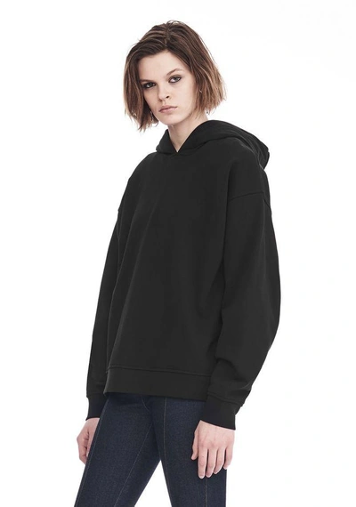 Shop Alexander Wang Exclusive Oversized Hoodie With Strict Patch In Black