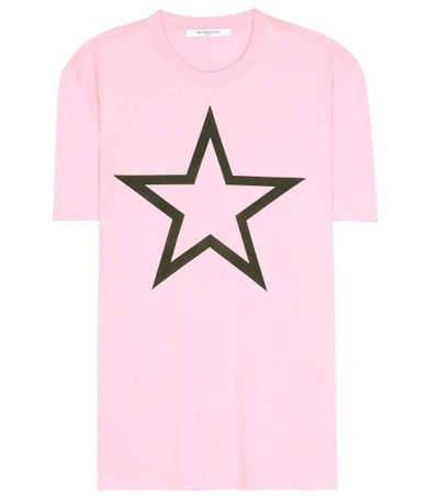 Shop Givenchy Cotton Star T-shirt In Lright Piek