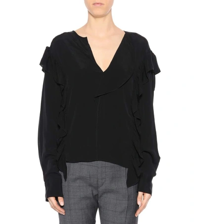 Shop Isabel Marant Étoile Welby Ruffle Blouse In Black