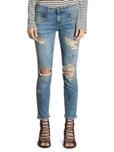 R13 Boy Distressed Skinny Jeans In Shiloh Shredded