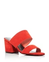 Sol Sana Tina Block Heel Slide Sandals In Flame Red