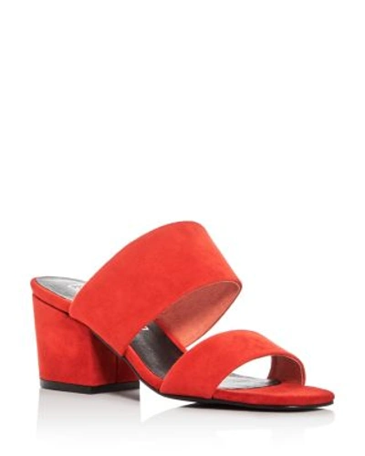 Shop Sol Sana Tina Block Heel Slide Sandals In Flame Red