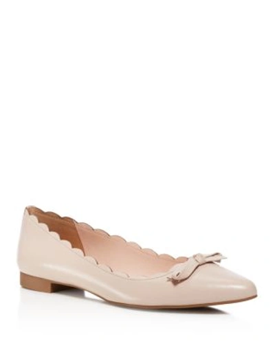 Shop Kate Spade Eleni Scalloped Bow Flats In Pale Pink