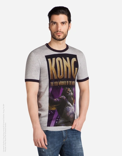 Shop Dolce & Gabbana T-shirt In Printed Cotton In Gray