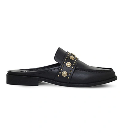 Shop Senso Ciara Leather Backless Loafers In Black