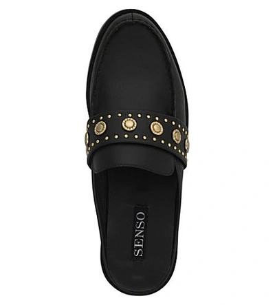 Shop Senso Ciara Leather Backless Loafers In Black