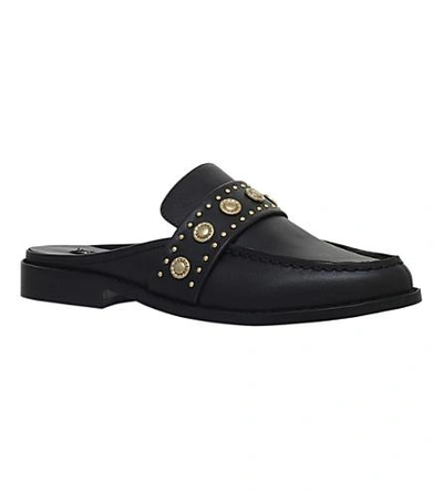 Shop Senso Ciara Leather Backless Loafers In Black