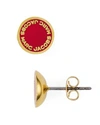 MARC JACOBS Logo Disc Stud Earrings,1615417GOLD/RED