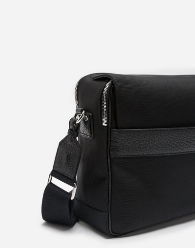 Shop Dolce & Gabbana Messenger Bag In Canvas In Black
