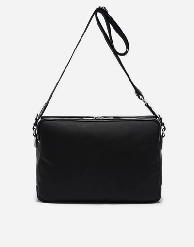 Shop Dolce & Gabbana Messenger Bag In Canvas In Black