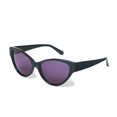 Shop Heidi London Black Stripe Cateye Sunglasses