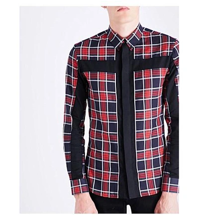 Shop Givenchy Checked Slim-fit Cotton Shirt In Red