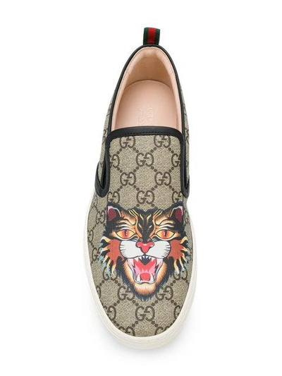 Gucci Gg Supreme Angry Cat Print Sneaker In Beige And Brown Gg Print ...