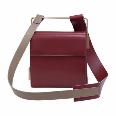 Shop Lautēm Easy To Love Leather Shoulder Strap Maroon-taupe