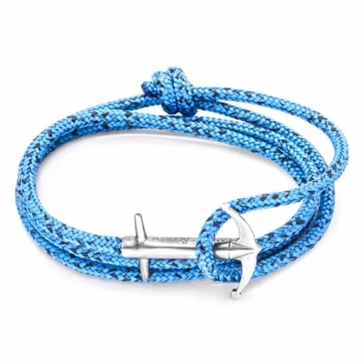 Shop Anchor & Crew Blue Noir Admiral Anchor Silver & Rope Bracelet