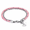 ANCHOR & CREW Pink Filey Silver & Rope Bracelet