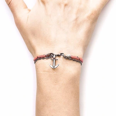 Shop Anchor & Crew Pink Filey Silver & Rope Bracelet