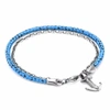 ANCHOR & CREW Blue Noir Filey Silver & Rope Bracelet