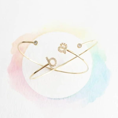 Shop Astrid & Miyu Gold Initial N Bangle