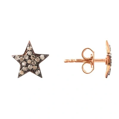 Shop Latelita London Diamond Star Stud Earring Rosegold