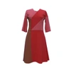 TOMCSANYI Teri Colour Block V-Neck Dress Tomato