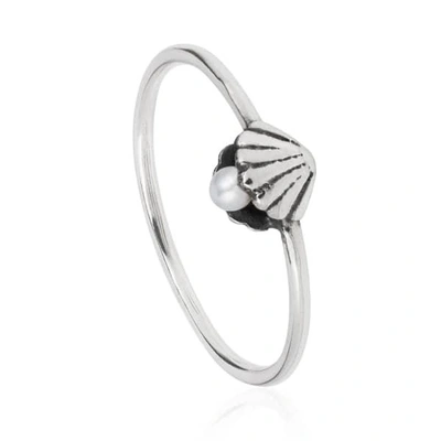 Gucci Shell & Pearl Ring Silver In Metallic