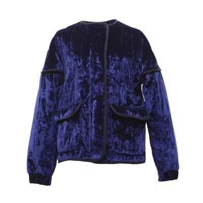 Tomcsanyi Rozsi Quilted Velvet Zip-up Jacket