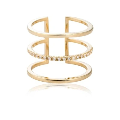 Shop Astrid & Miyu Triple Bewitched Ring Gold