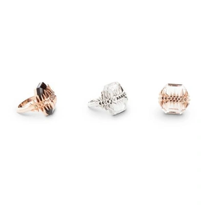 Gucci Black Sea Glacier Ring Rose Gold & Smoky Topaz
