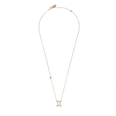 Latelita London Zodiac Star Sign Pendant Necklace Rose Gold Gemini