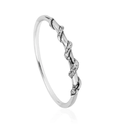 Gucci Tiny Snake Ring Diamonds & Silver