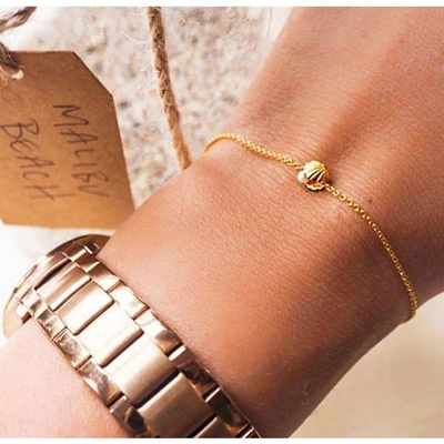 Gucci Mini Shell & Pearl Bracelet Gold Vermeil