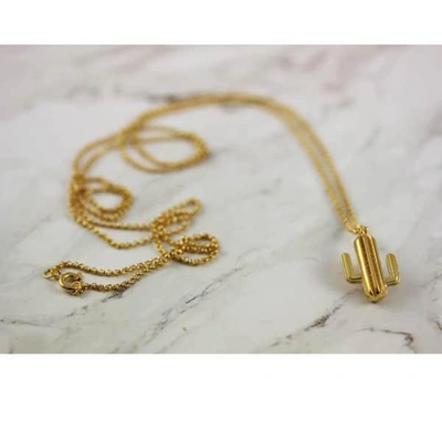 Gucci Large Gold Vermeil Cactus Necklace