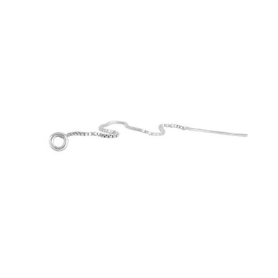 Gucci Hoop & Chain Single Earring Silver In Metallic