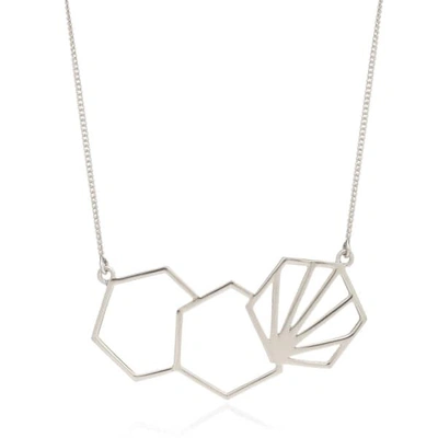 Shop Rachel Jackson London Serenity Hexagon Necklace Silver