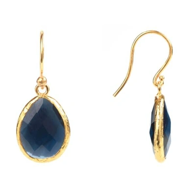 Latelita London Petite Drop Earring Sapphire Hydro Rosegold